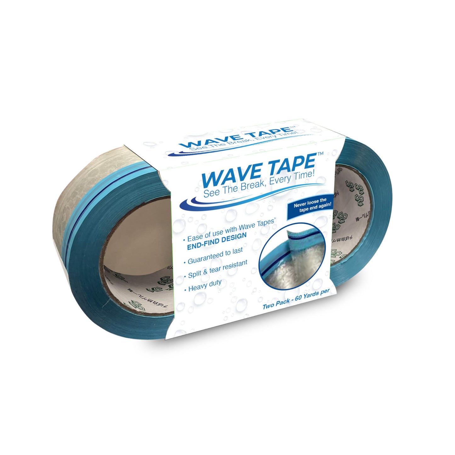 Wave Tape™ Easy End-Find Heavy Duty Clear Tape