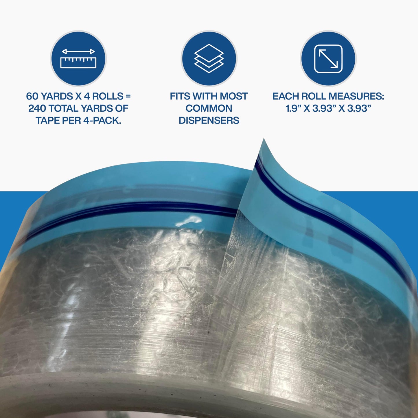 Wave Tape™ Easy End-Find Heavy Duty Clear Tape