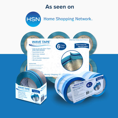 Wave Tape™ Easy End-Find Heavy Duty Clear Tape